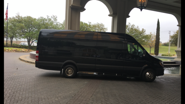 Sprinter Limo Van Wedding Transportation For St. Patrick Catholic Church In Lake Highlands.