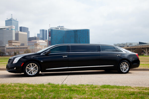 The Joule Dallas To DFW International Airport Affordable Luxury Ground Transportation. Cadillac stretch limousine seats 6 passengers.